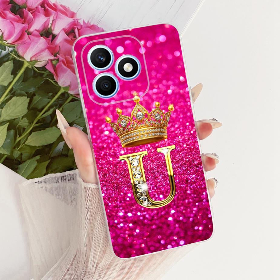 For Honor X8D Case New Fashion Crown Letters Cover 6.77'' Soft Silicone Phone Case For Honor X8d X 8d HonorX8d Back Cover Fundas