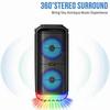 Portable Wireless Outdoor Speaker with 6 Inch Dual Horn Subwoofer, 1200W High-Powered Bass Sound and Built-in Microphone for Bluetooth Connectivity