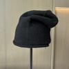 Autumn and Winter Hats, Women's Crimped Warm Wool Hats, Versatile Face, Small Stacking Hats, Big Head Circumference, Cold Hats, Fashionable Knitted