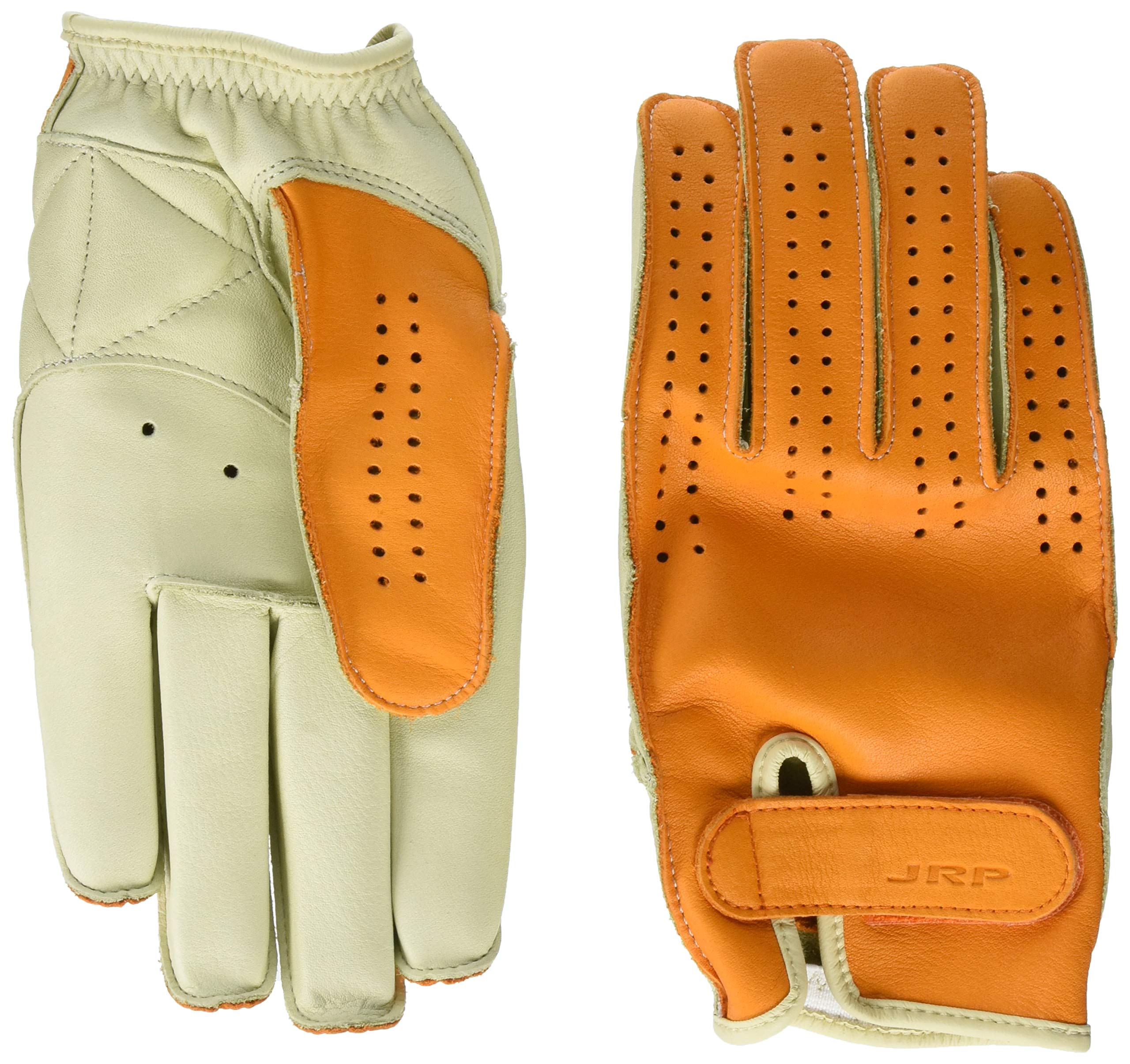 

JRP Motorcycle Leather Short Size L Gloves, 3-Season Gloves, Orange/Ivory, (BPS)