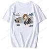 Unisex Anime Girl Car Graphic Tees Shirt Summer Short Sleeve Harajuku Casual Loose Tops Ropa Hombre