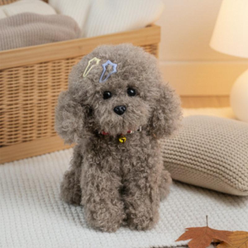 Teddy Bear Plush Toy With Bell Pendant Collar And Hairpin Design For Kids And Gift Giving