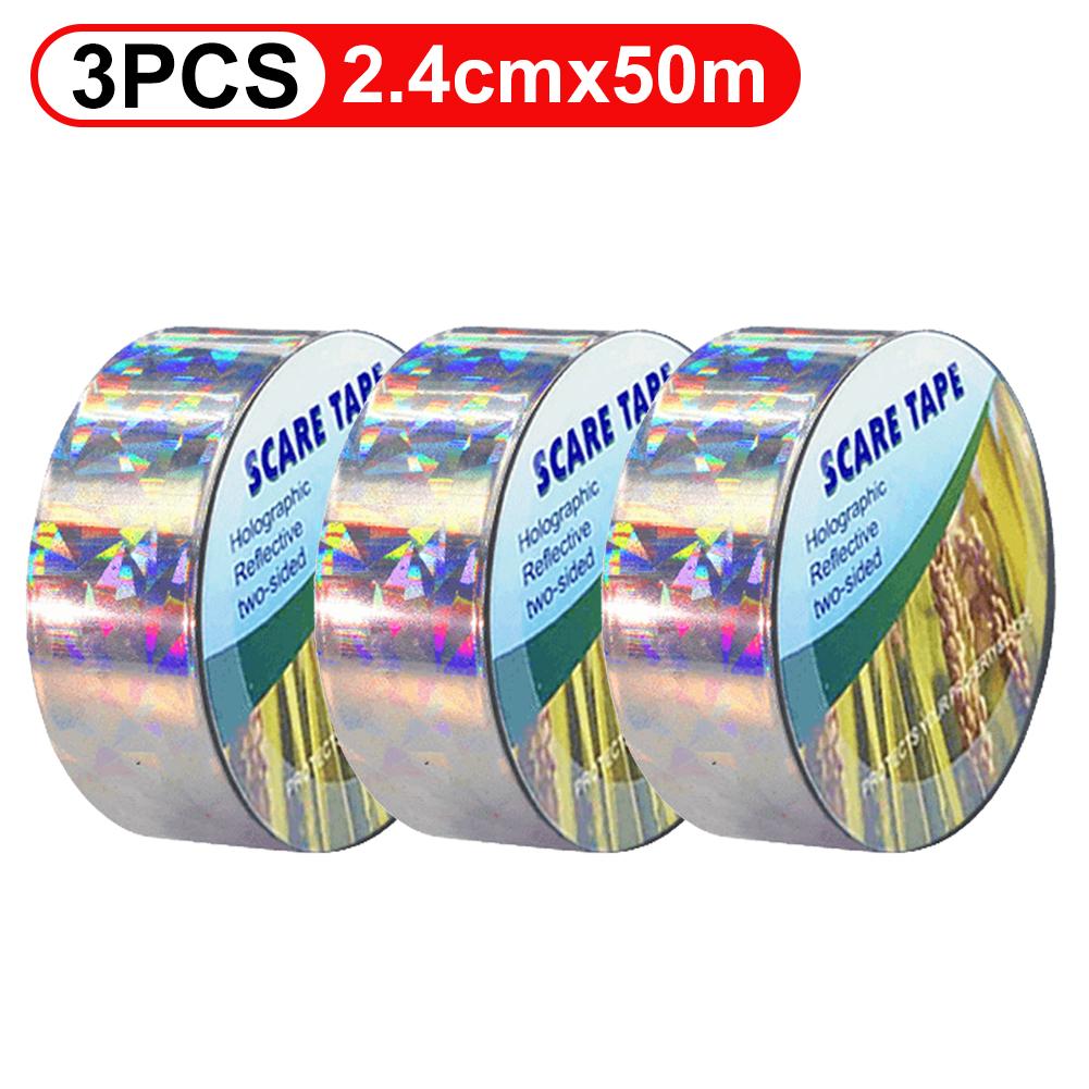 Bird Scare Tape Reflective Bird Tape Double Side Bird Repellent Flash Tape for Scare Pigeon Gulls Crows for Garden Farm