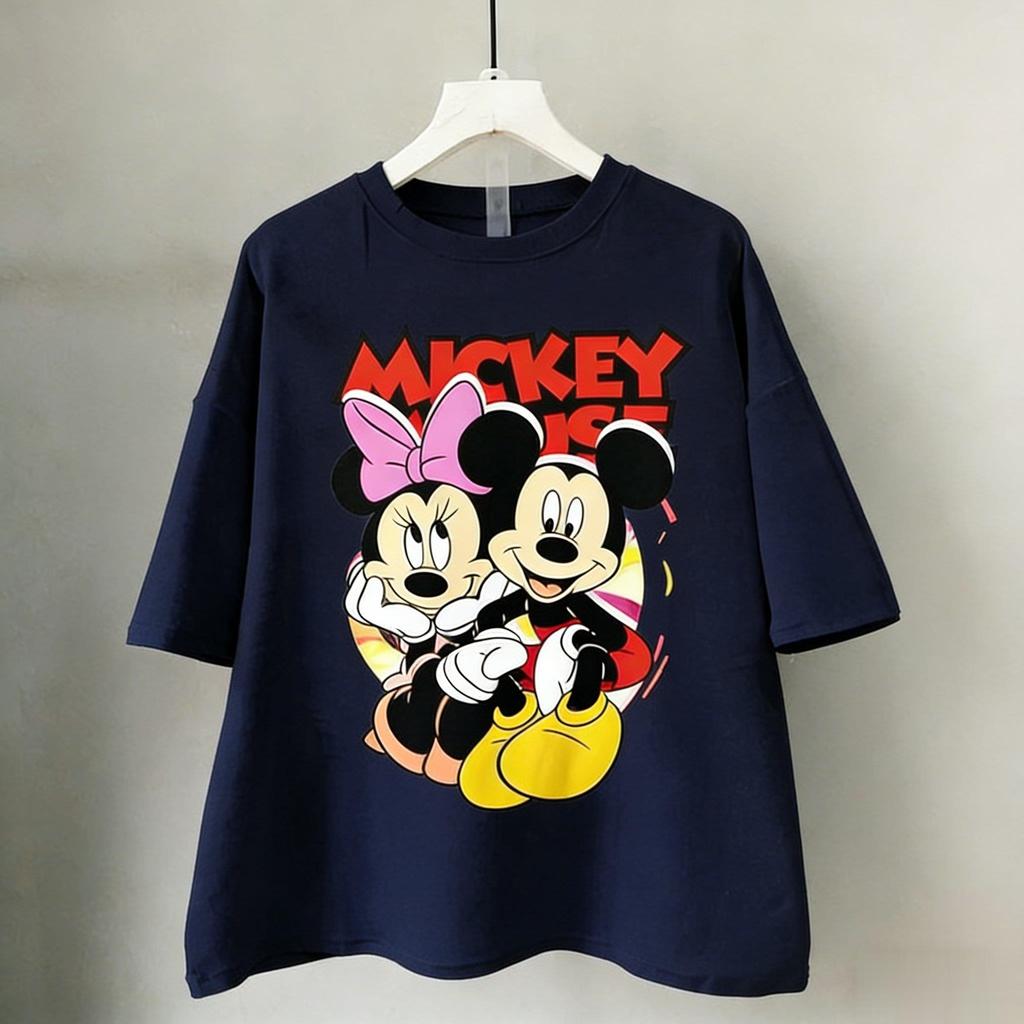 Mickey Minnie Mouse T Shirt Women Man Cotton Short Sleeve Tops Oversized Disney Graphic Tee 2026 Summer Y2k Casual Tops Unisex