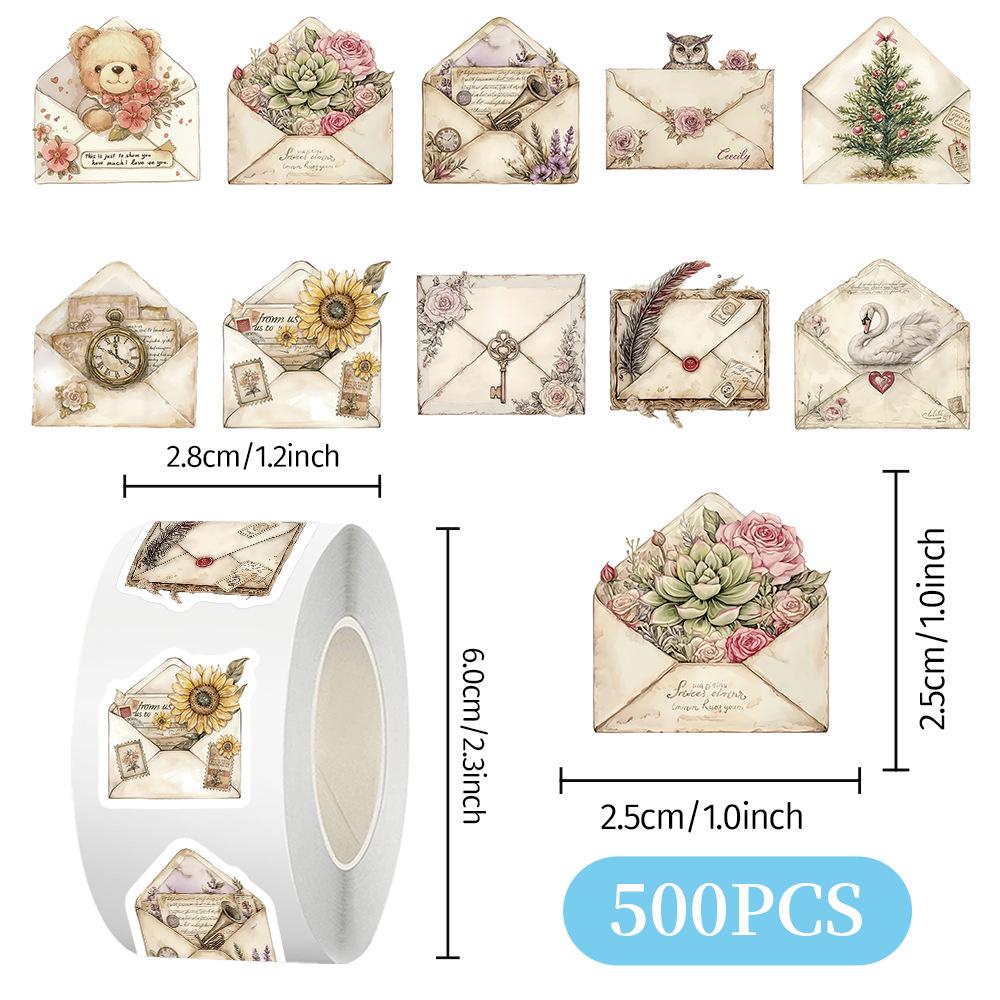 Retro Letter Envelope Sealing Stickers - Creative Journal DIY Gift Stationery