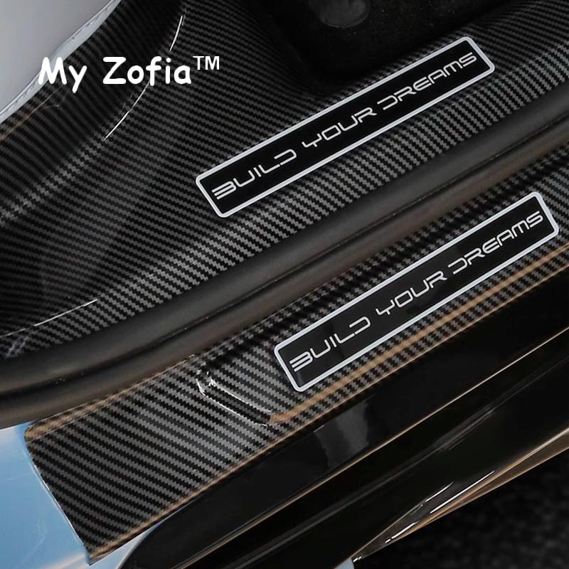 For BYD Seal EV 2023 2024 2025 Welcome Pedal Door Sill Scuff Threshold Carbon Fiber Guard Plate Anti-scratch Sticker Accessories