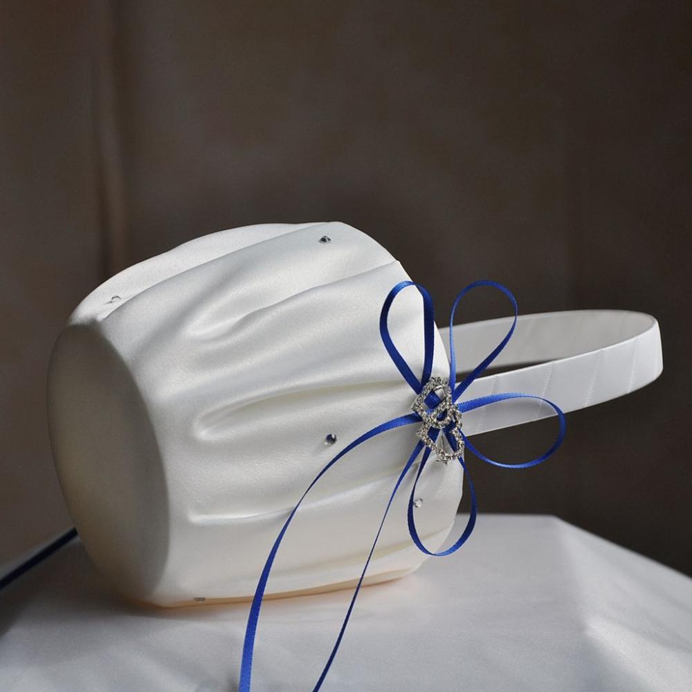 Double Bow Flower Girl Bridal Gift Flower Basket Party Decor Wedding Supplies Ring Pillow Basket