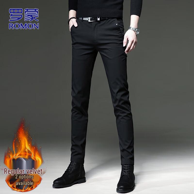 ROMON Men s Slim Fit Business Casual Tapered Pants 33