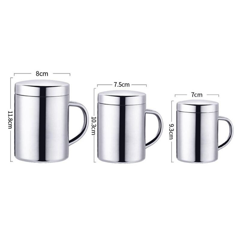 Stainless Steel Mug Cup Double Layer Anti-scalding Thermos Cup With Lip Coffee Tea Milk Beer Water Bottle Office Home Use 2025