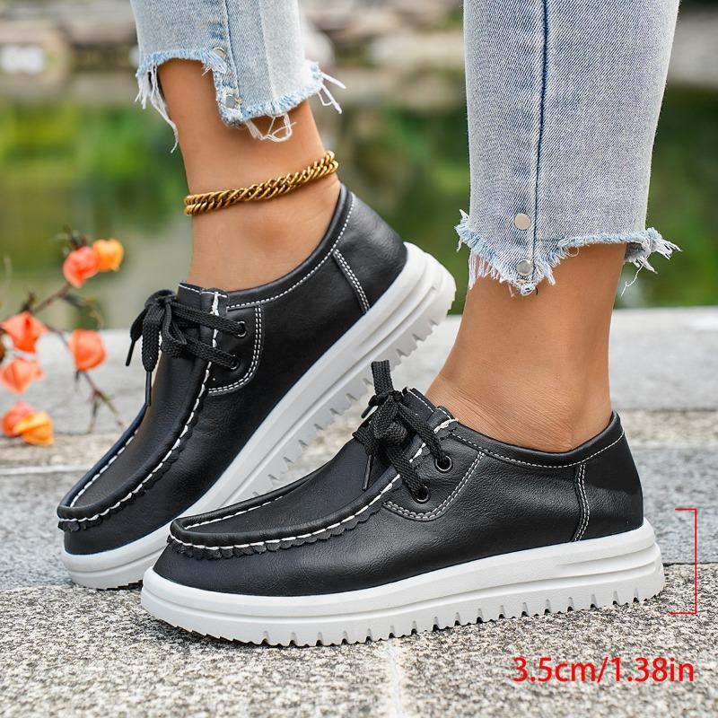 Autumn Women Platform Shoes Spring Lace-up Soft Soled Casual Shoes British Style Women Sneakers Loafers Plus Size 36-43 De Mujer