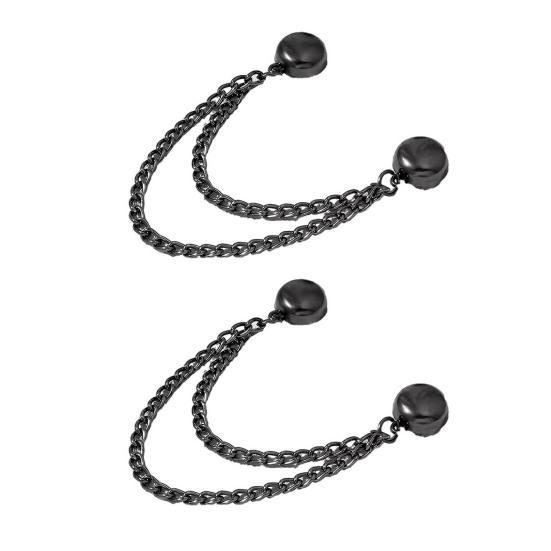 

2Pcs Magnetic Clothing Clips with Chain Multi-Function Metal Clothes Magnet Pins Men Women Scarf Shirt Sleeve Pants Button Clip Accessories 2pcs Circle чёрный