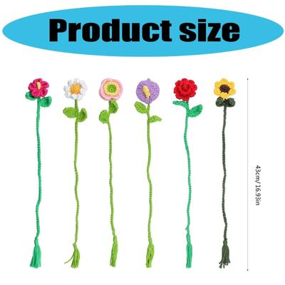 Crochet Floral Bookmarks Set with Step-by-Step Instruction Crochet Animal Bookmarks Supplies for Beginner Knitting Craft