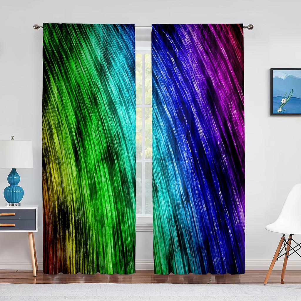 Regenbogen-Fantasie, allmähliche Veränderung, Kunst, Tüll in transparenten Vorhängen für Wohnzimmer, Schlafzimmer, Küche, Dekorbehandlung, Chiffon-Vorhang, Jalousie