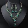 Versatile Crystal Clavicle Necklace Earrings Set Simple Dress Women'S Jewelry