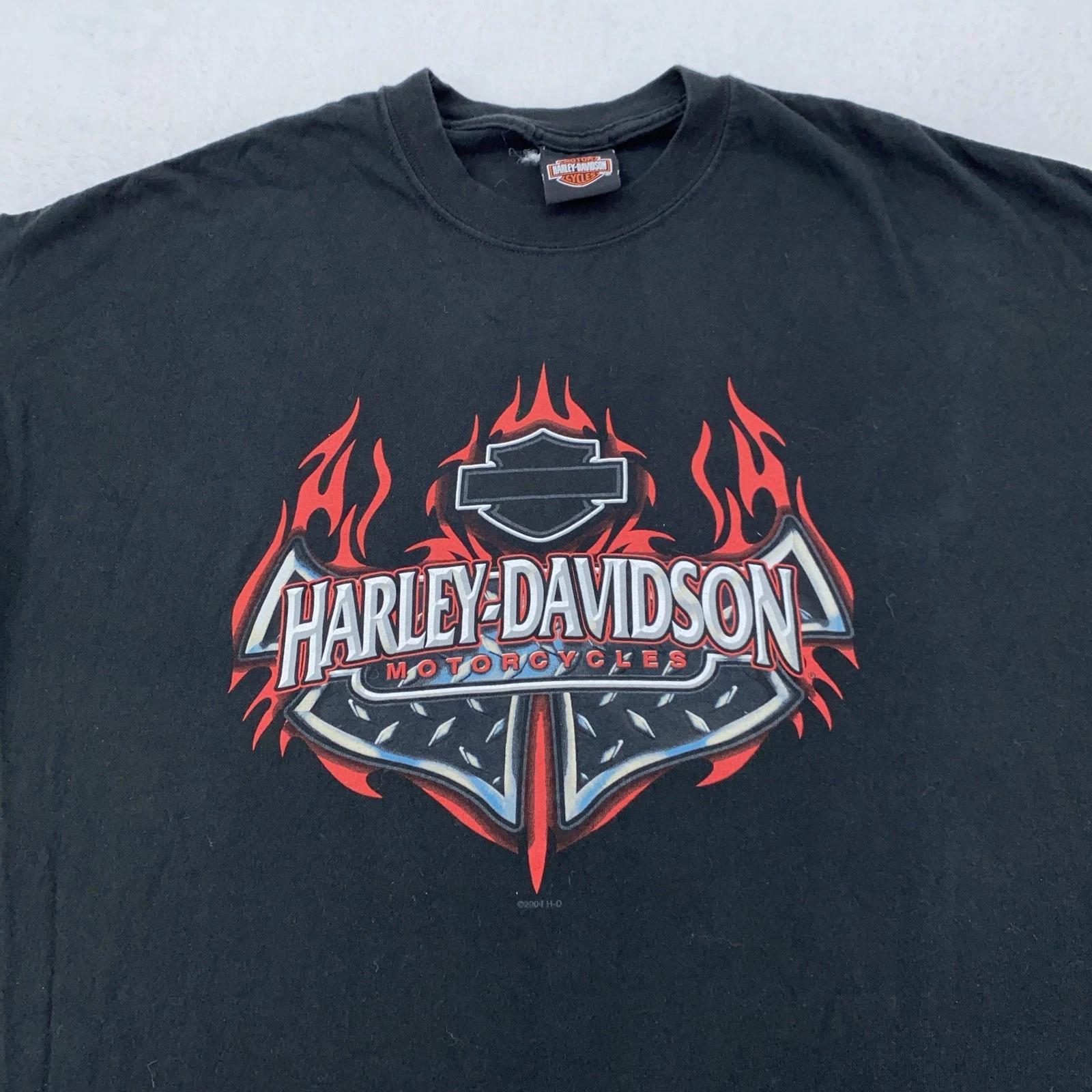 Vintage Harley-Davidson T-Shirt Mens XL Black Las Vegas Nevada Flame Graphic Tee 3XL
