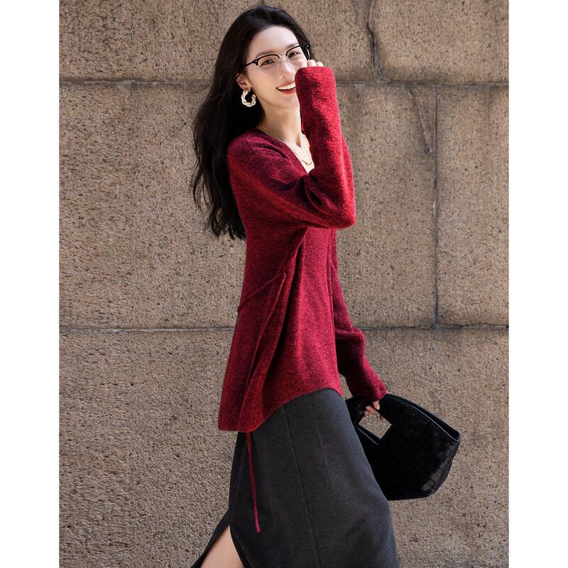 

Demana Sweet & Feminine V-Neck Knit Top with Adjustable Waist S