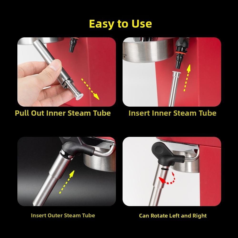 Multiple Holes Steam Wand Tip Stainless Steel Replacement Part for Delonghi EC685 Milk Foam Making