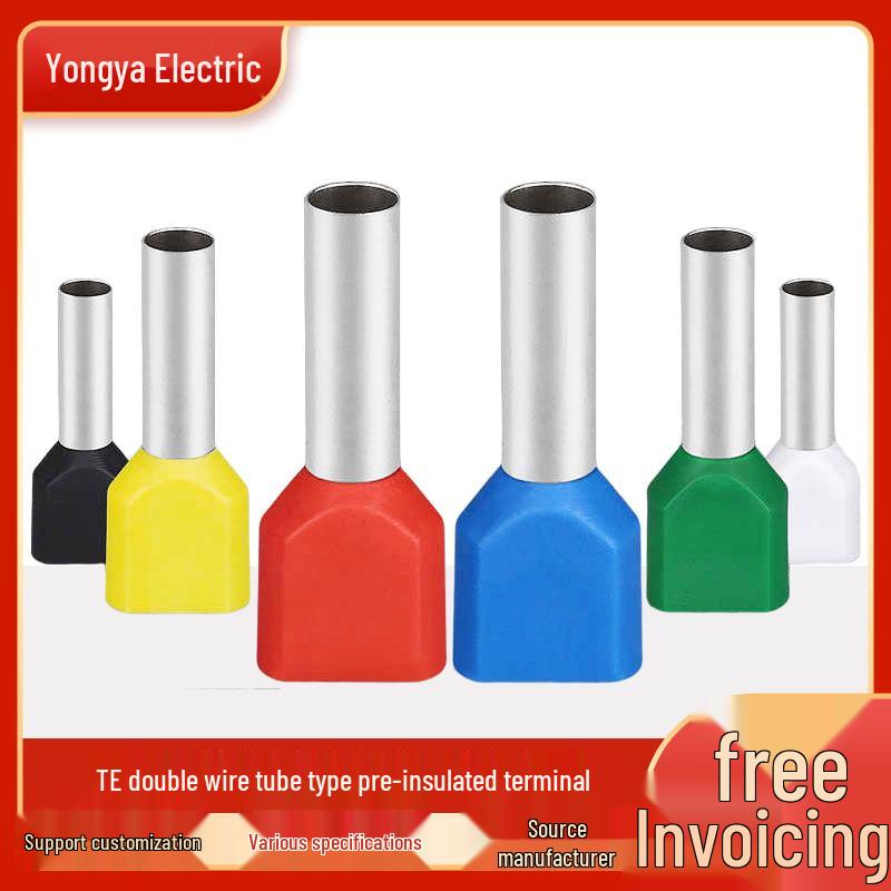 

TE Двопровідниковий ізольований термінал: Європейський штирьовий наконечник для проводів холодного пресування TE0508