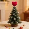 Rött Hjärtformat Alla Hjärtans Dag Trädtopp Romantiskt 3D Kärlekshjärta Prydnad med Spiralbas för Bröllopsfest Semesterträd Dekoration