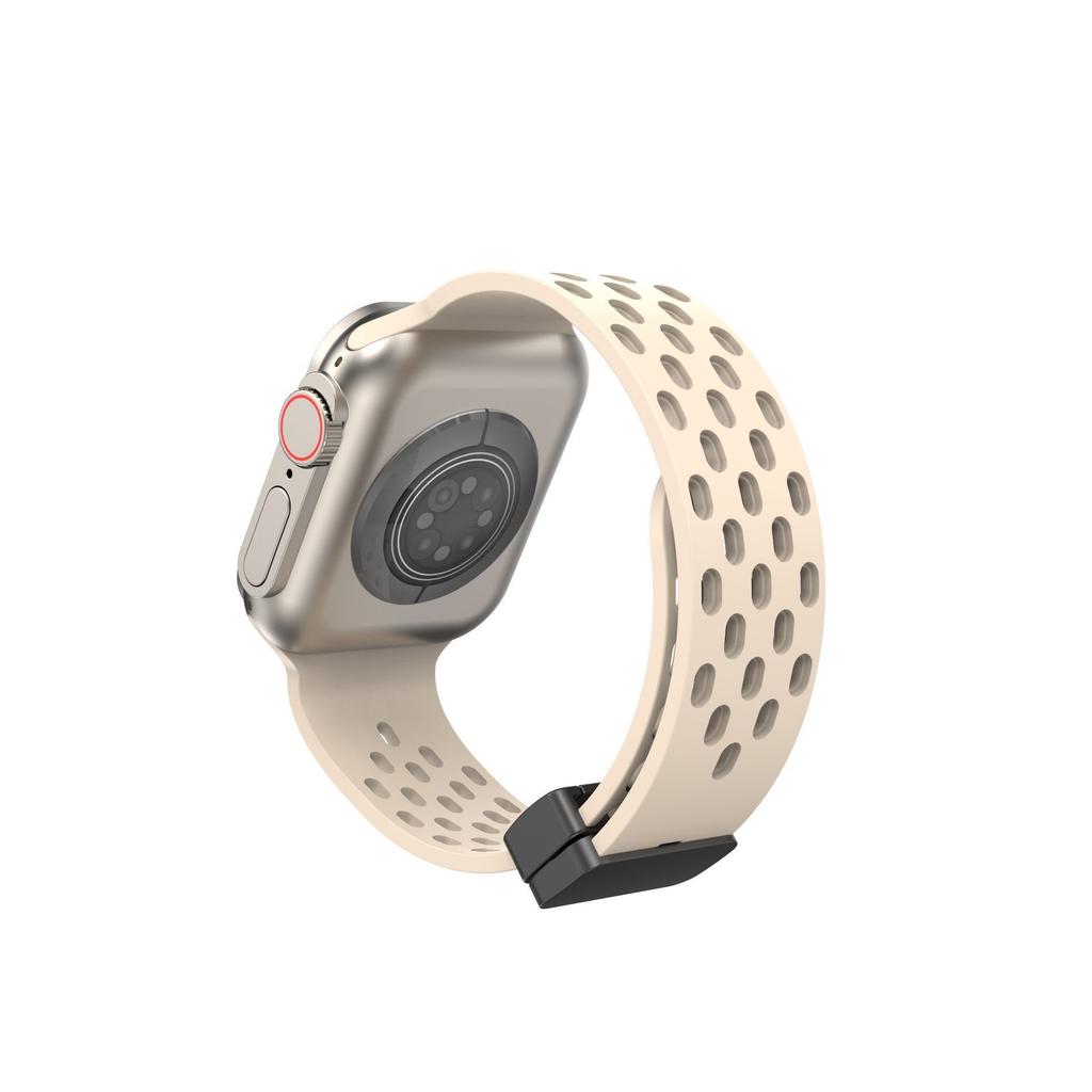 Silikon Uhrenarmband für Apple Watch- Atmungsaktive Magnetische Faltschließe Sport Uhrenarmband für iWatch Ultra/9/8/7/6/5/4/3/2/1/se/2022 49mm 45mm 44mm