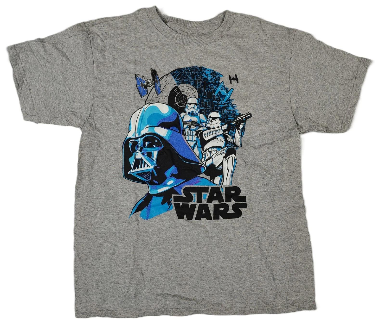 Star Wars Darth Vader Stormtrooper Death Star TIE Fighter Boys Gray T-Shirt 100