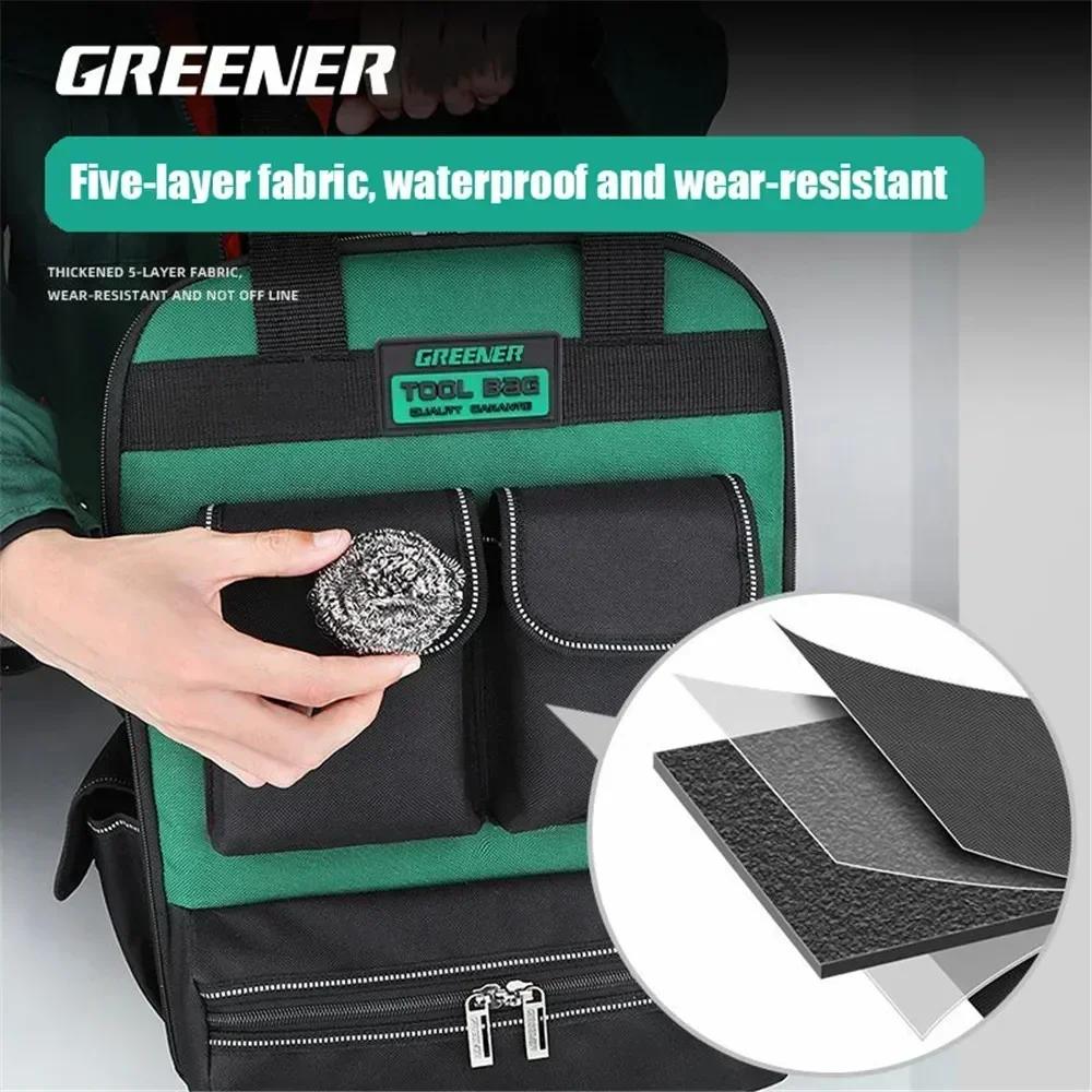 Men's Canvas Multifunction Tool Backpack Durable Portable Shoulder Bag for Electricians Carpenter Pouch Repair Work