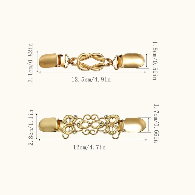 1/2Pcs Adjustable Waist Cinchers Retro Alloy Brooches for Women Shawl Collar Clips Scarf Clasp Anti-Slip Fixing Fashion Accessories
