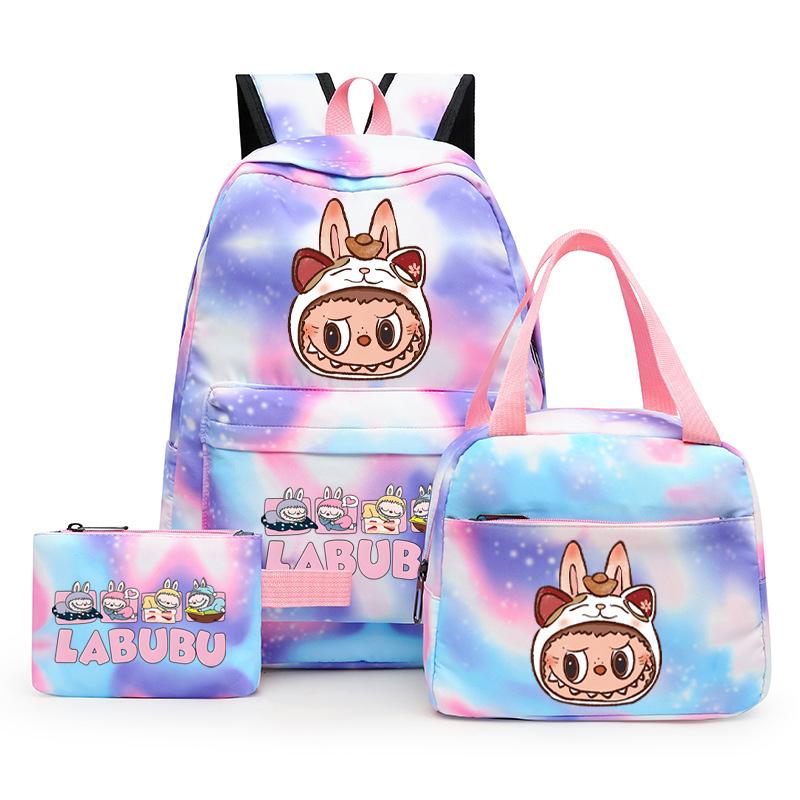 3Pcs/set Printed Backpack with Lunch Bag Pencil Case Student Teenager Boy Girl Bagpack Women's Backpack Set Travel Bag