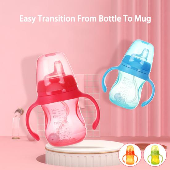 180ML Baby Wasserbecher Anti-Erstickungsgefahr Staubdicht Gute Abdichtung Eingebauter Schwerkraftball mit Griff Wasser trinken Auslaufsicher Abgerundeter Griff Kinder