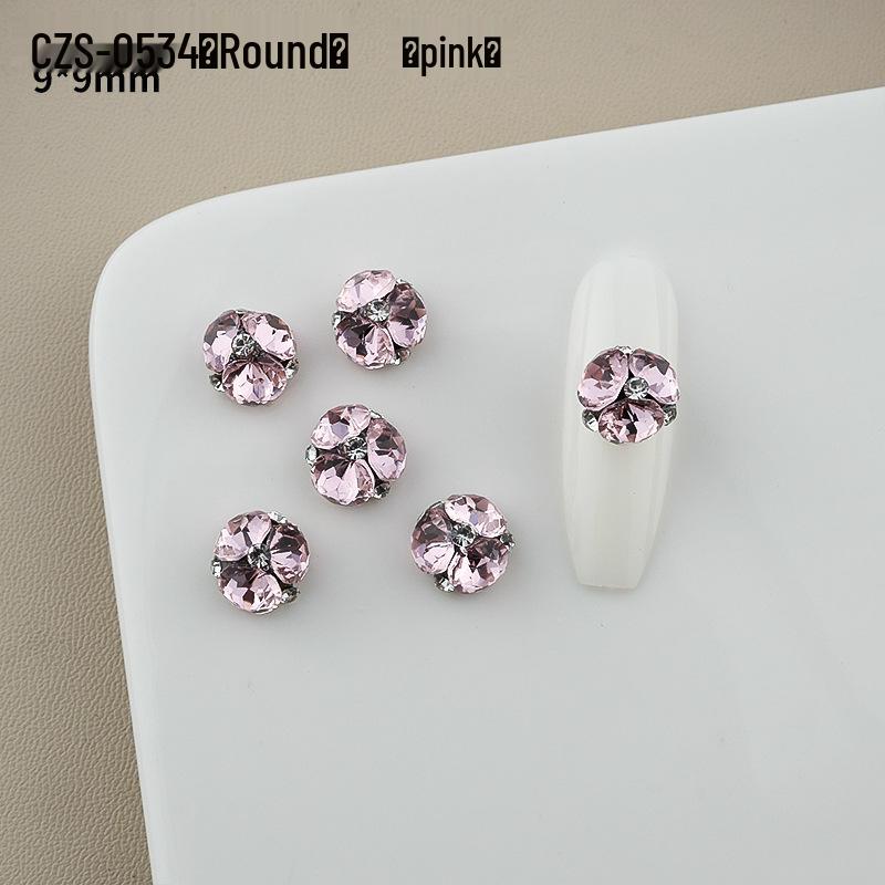 Блестящие K9 Премиум Стразы для Декора Ногтей: Роскошные розовые прямоугольные и кривые сердечки