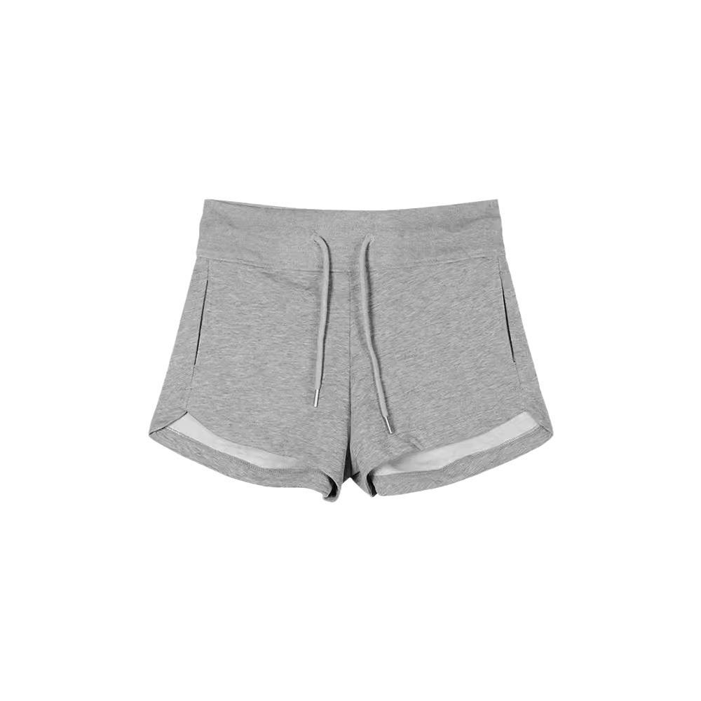 Gray Sports Shorts for Women In Summer New Versatile High-waisted Slim Straps Small Straight Casual Pants