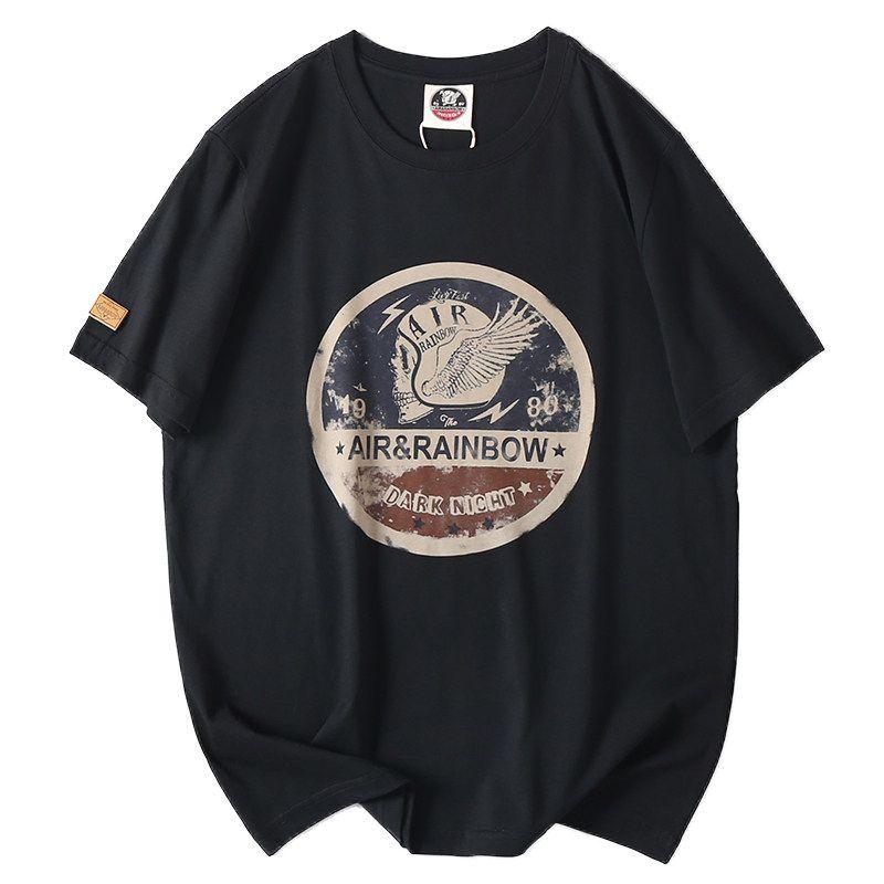 Export Tail Order Balance Cargo with Logo Cut Off Summer Men Pure Cotton Round Neck Short Sleeve T-shirt Export Original Order Men's Half Sleeve Tops