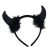Magic Prop for Halloween Devil Horns Headband Pitchfork Lace Eye Masque Set, Plush Horn Cosplay Red Demon Costume Accessories Adults, Masquerade