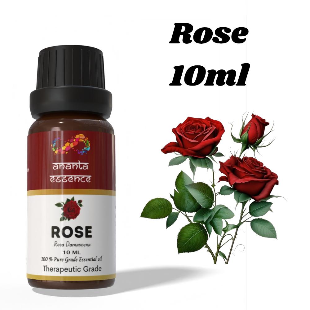 Ananta Rose Essential Oil 10 ml | Rosa Damascena Aromatic Oil | Sweet Floral Essential Oil