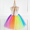 Regenbogen Pailletten Einhorn Kleid mit Flügeln & Kopfschmuck - Europäischer & Amerikanischer Stil 2026 für Mädchen