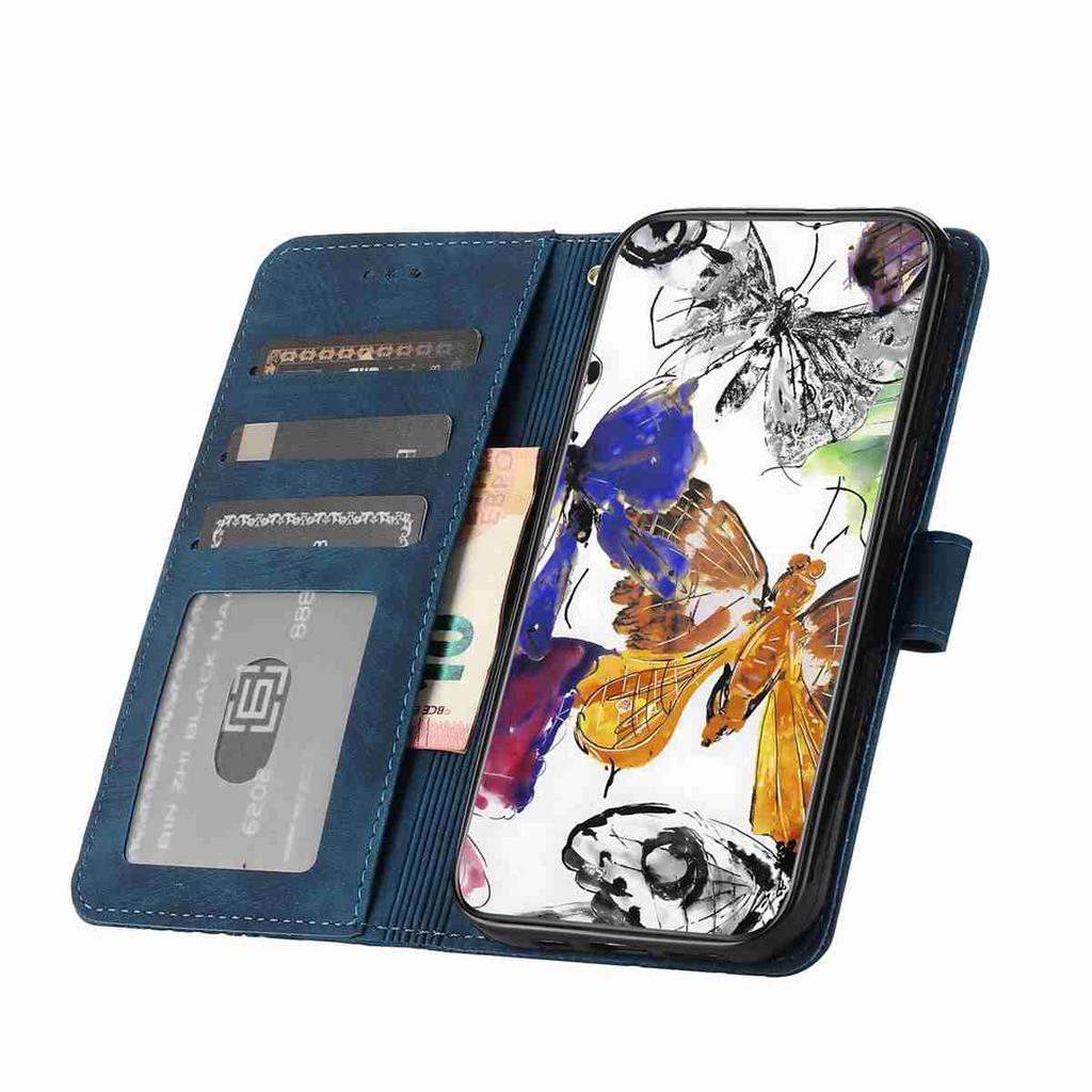 For iPhone 7 8 XS 11 12 13 14 15 16 17 Series Faux Leather Wallet Case with Butterfly Design,Card Slots & Shockproof Protection