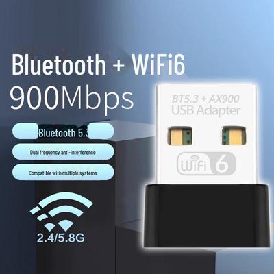 Adaptateur USB Wi-Fi 6 et Bluetooth 5.3 AX900M: Carte réseau sans fil et récepteur