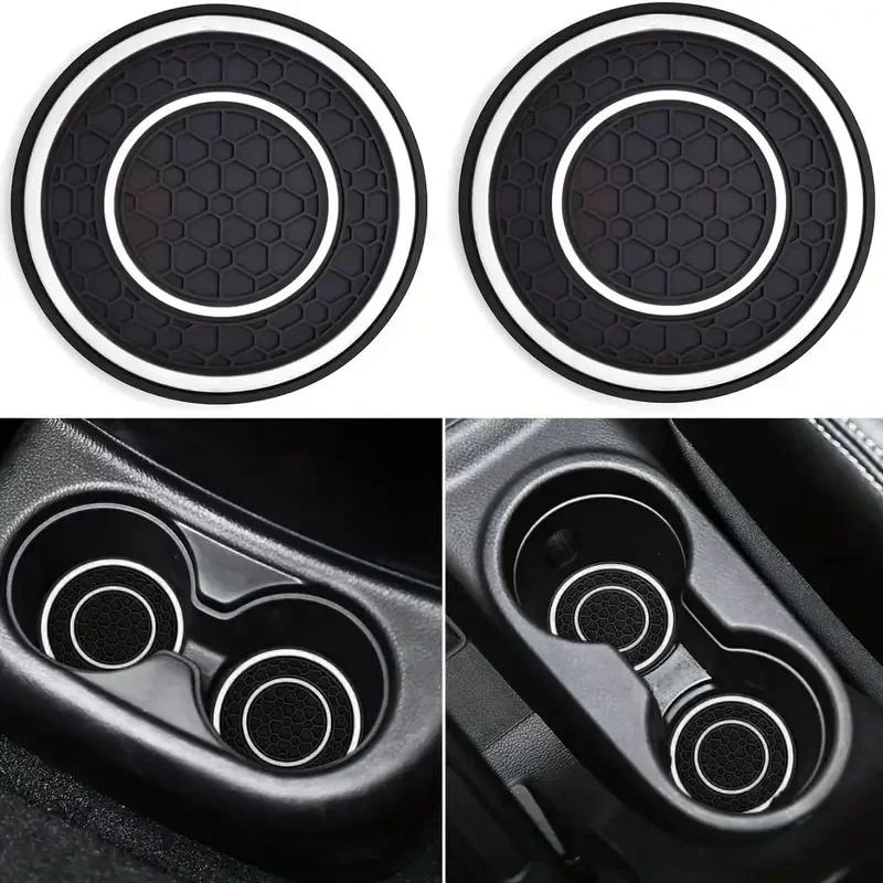 2pcs Car Water Coasters for Automobiles General Motors Cup Holder Coasters Anti-slip Dust-proof Internal Protective Pads