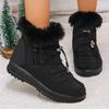 Women's Wide Width Fleece Lined Snow Boots - Short Insulated Winter Boots for Extreme Cold, Plush Lined Ankle Boots