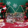 5Pcs Christmas PET Transparent Handbag Baked Cookie Snowflake Puff Pastry Xmas Party Gift Packaging Boxes