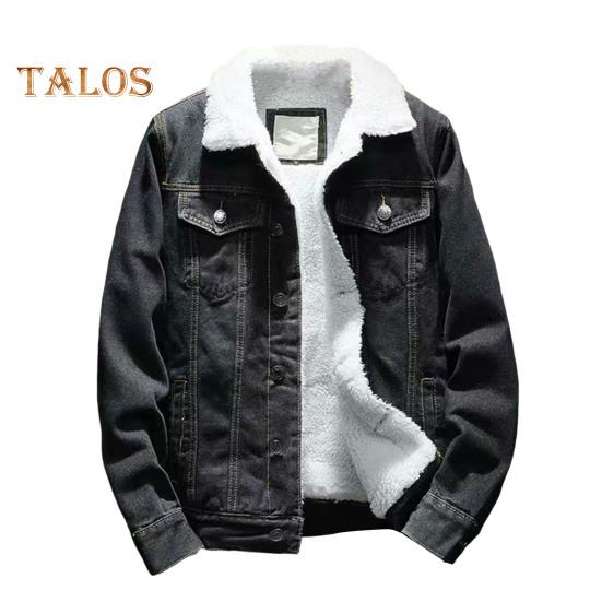 

Мужская куртка с лацканами, длинный рукав, джинсовая ткань, пальто с карманами с клапанами, утолщенная бархатная подкладка, теплая застежка на пуговицы, джинсовая верхняя одежда XL чёрный