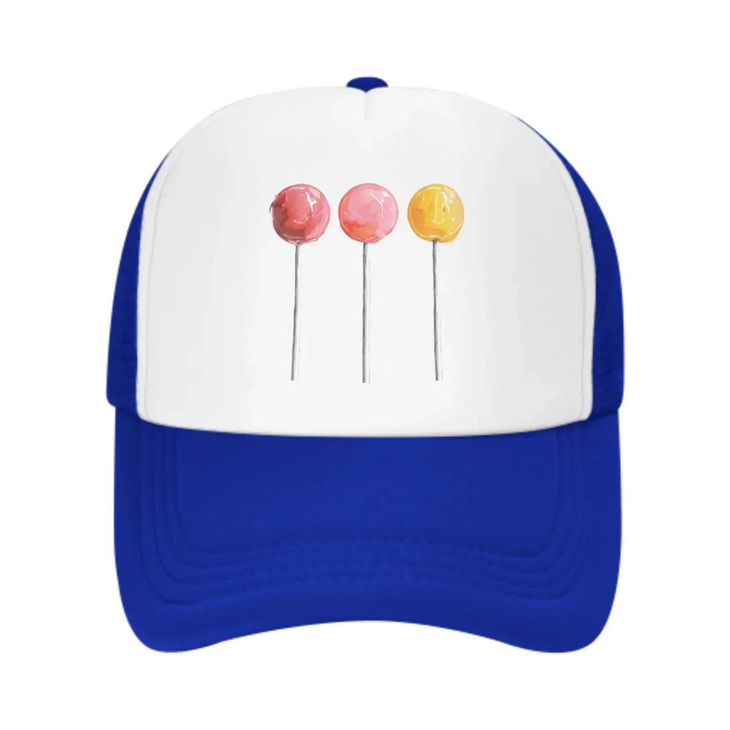 Drei Lolli Baseballkappen Mode Truckerhut Unisex Netzmützen für Damen Unisex Outdoor Freizeit Reisen Neutraler Sonnenschutz