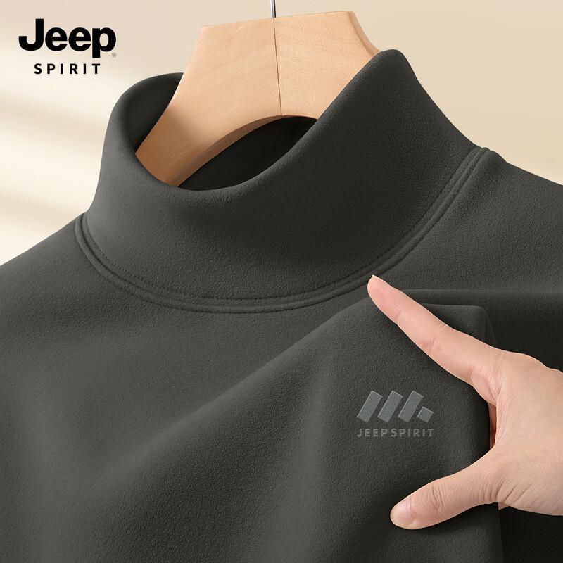 JEEP SPIRIT Men s Half-Turtleneck De Velvet Long-Sleeve Thermal T-Shirt M