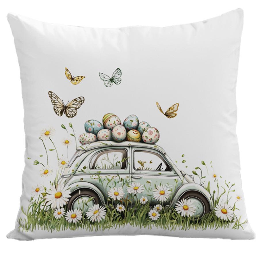 Grenzüberschreitende Osterhase Eier Kissenbezug - Plüschkissen im nordischen Stil für Büro, Auto, Sofa