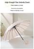 Large Windproof Umbrella: 16-Rib, Long-Handle, Solid Color, Automatic, for Women & Men