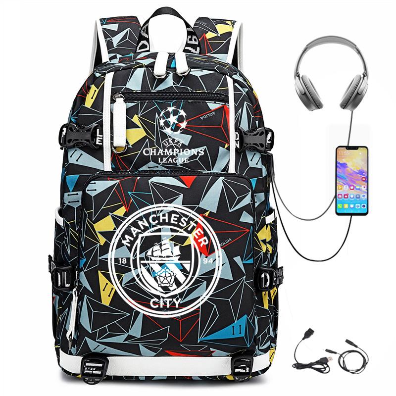 School Season Football Peripheral Student Schoolbag Leisure Personalized Backpack Large Capacity With Usb Charging