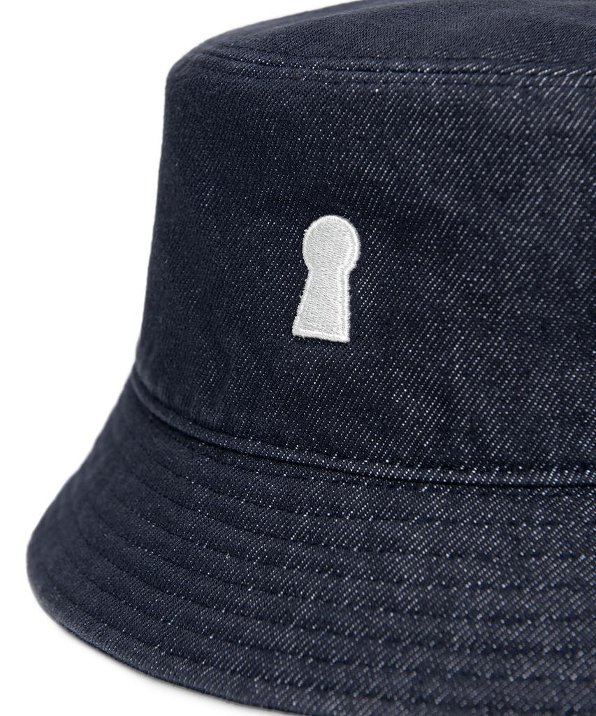 Sekeonmonollogeu Keyhole Signature Logo Bucket Hat Indigo Seac002Indigo