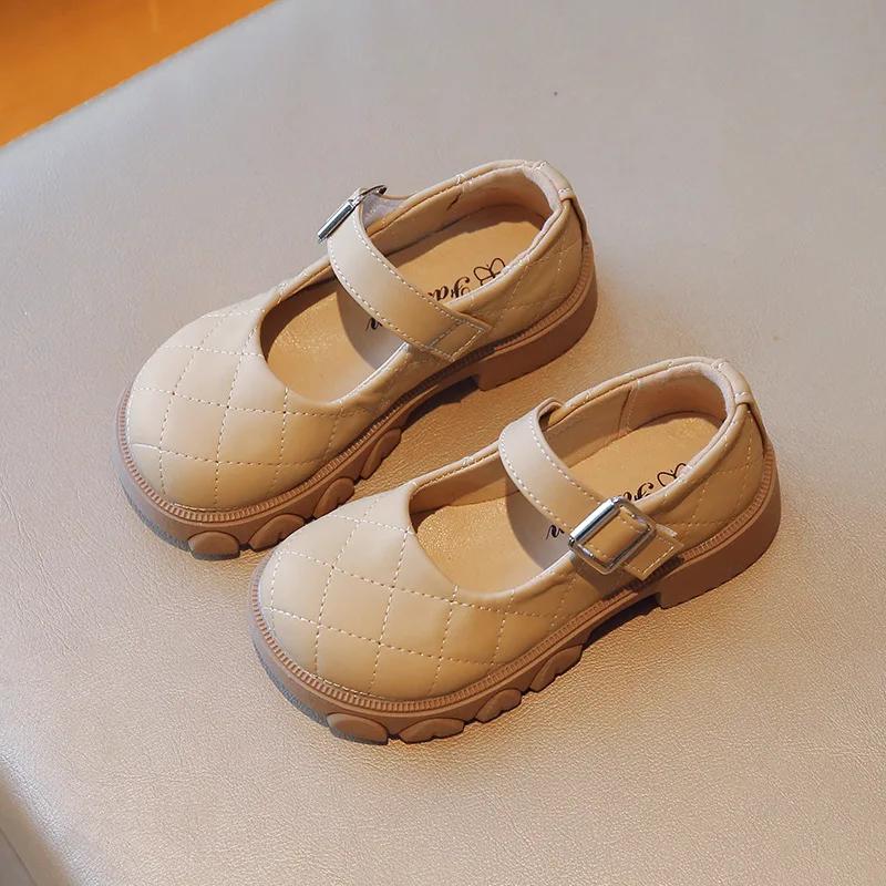 Kids Leather Shoe Spring Autumn Black School Girl Shoes Thick Bottom Versatile Children Fashion Princess Causal Mary Jane Shoes