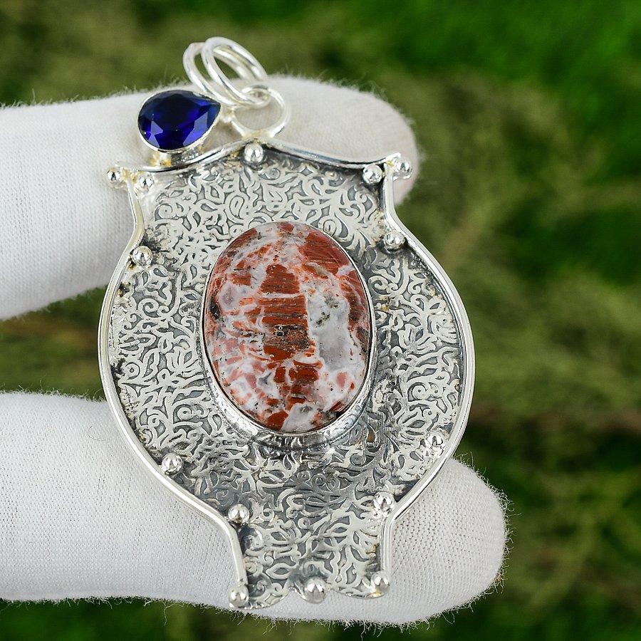 

Rainbow Jasper Stone Tanzanite Quartz Birthday Pendant Jewelry Sterling Silver
