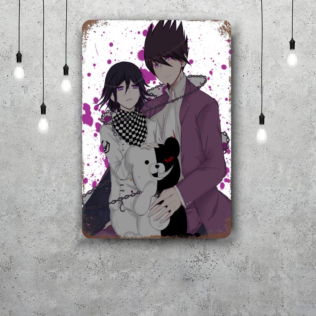 monokuma Cartoon Retro Vintage Tin Sign Poster Decorative Plaque Metal Plate Wall Decor